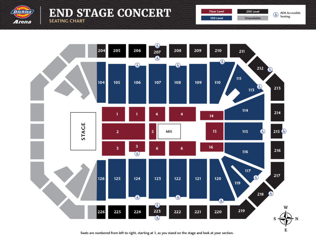 Seating Maps - Dickies Arena